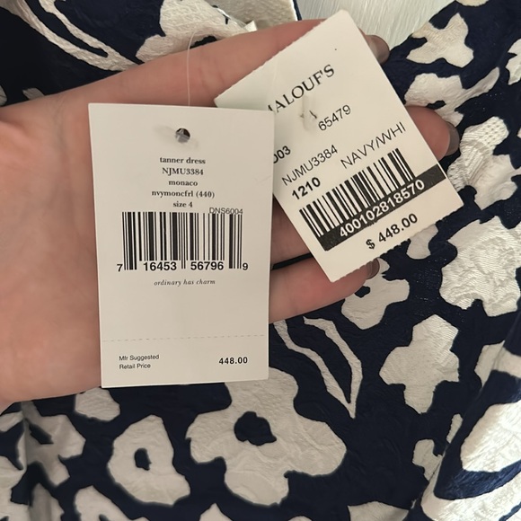 NWT Kate Spade Tanner Dress Navy/White - Picture 8 of 8